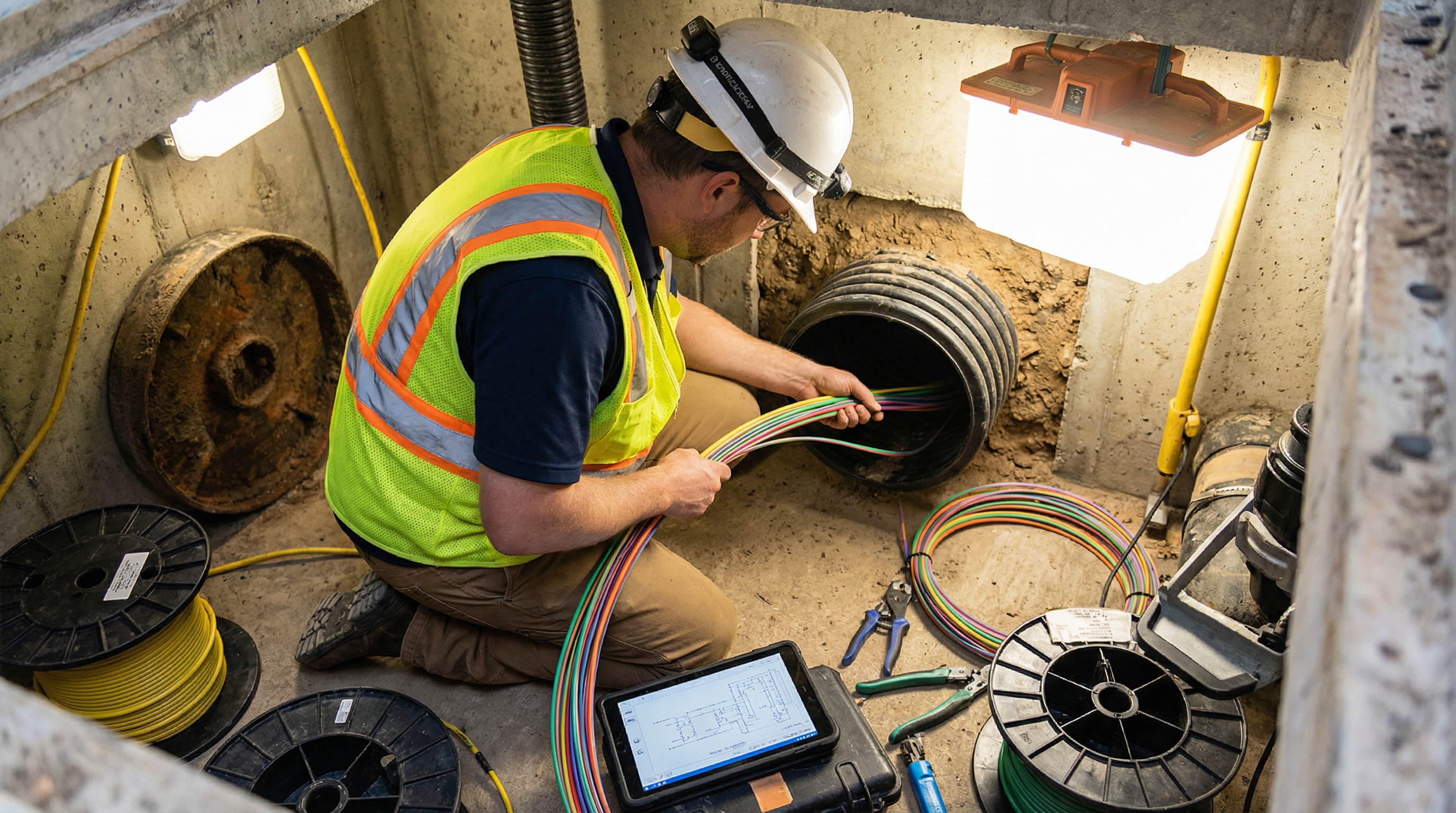 Прокладка оптоволокна